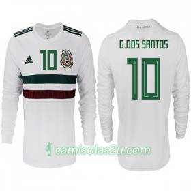 Camisolas de Futebol México G. DOS SANTOS 10 Equipamento Alternativa Copa do Mundo 2018 Manga Comprida